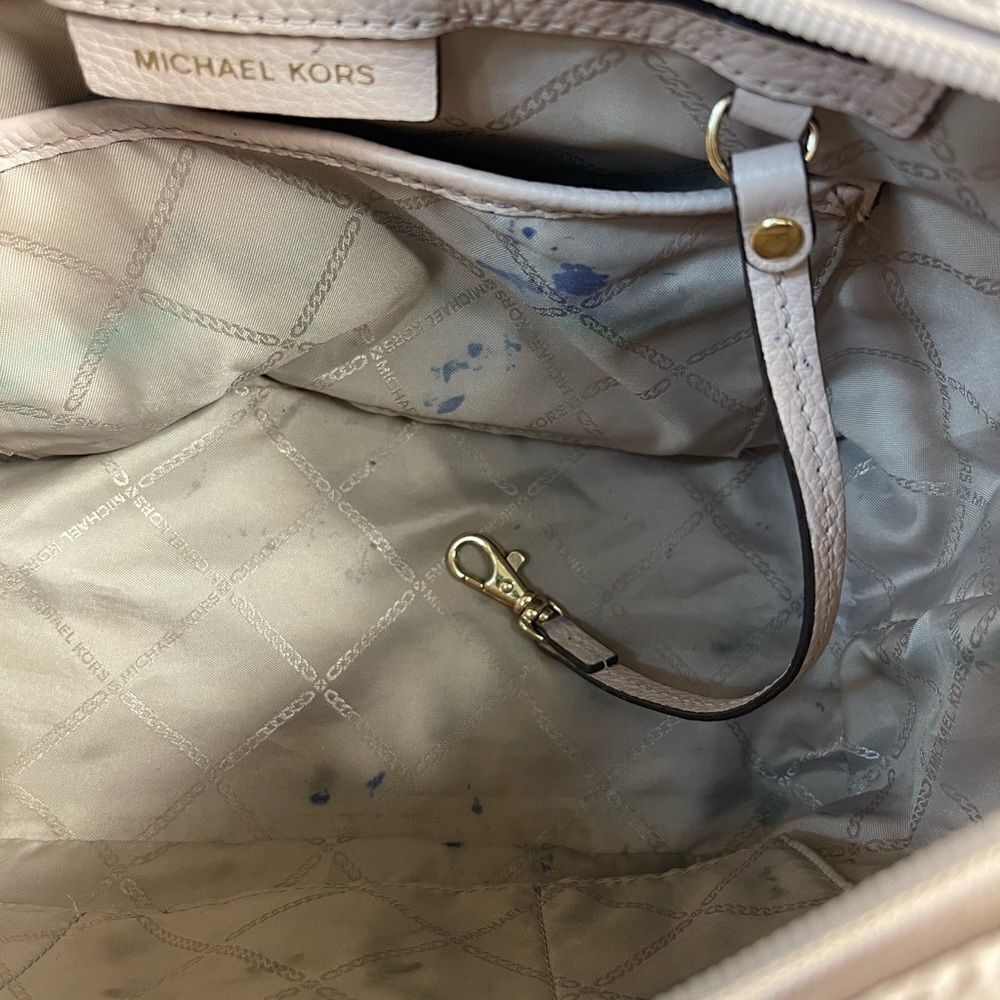Michael Kors Bedford Pebble leather light pink Medium tote Gold tone accents - Picture 12 of 14